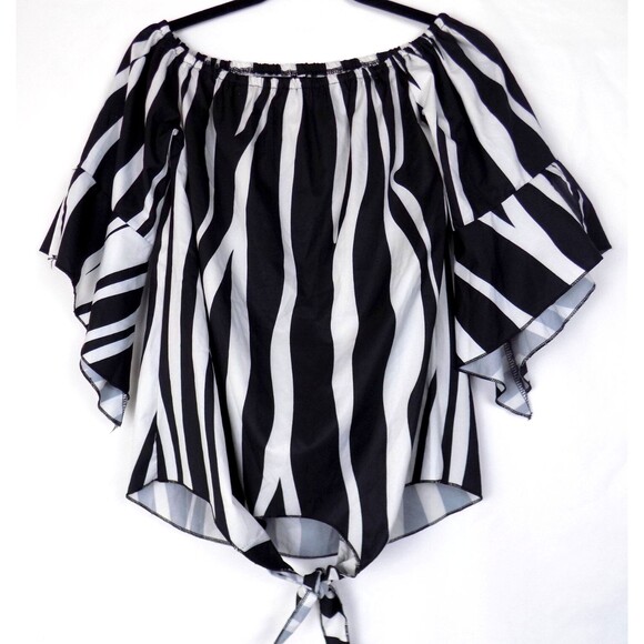 Marcelle Margaux Top Medium Zebra Festival Office Boho Chic (BUNDLE PRICE $6) - Picture 1 of 5